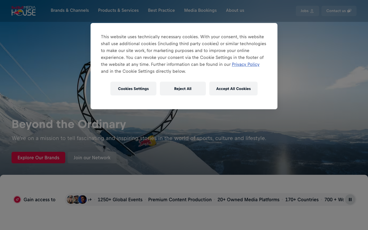 Red Bull Media House 公式サイトのトップページ